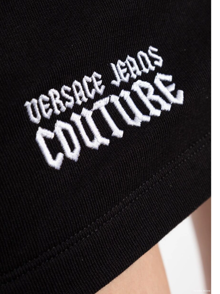 Cheap Couture Jeans skirt cotton Women mini Versace logo-embroidered 0718